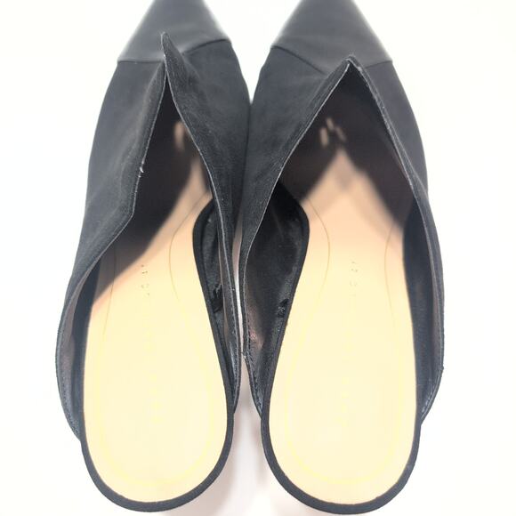 Zara Trafaluc Pointed Toe Kitten Heel Mules Women's Size 10 Patent Black Suede - Picture 3 of 9